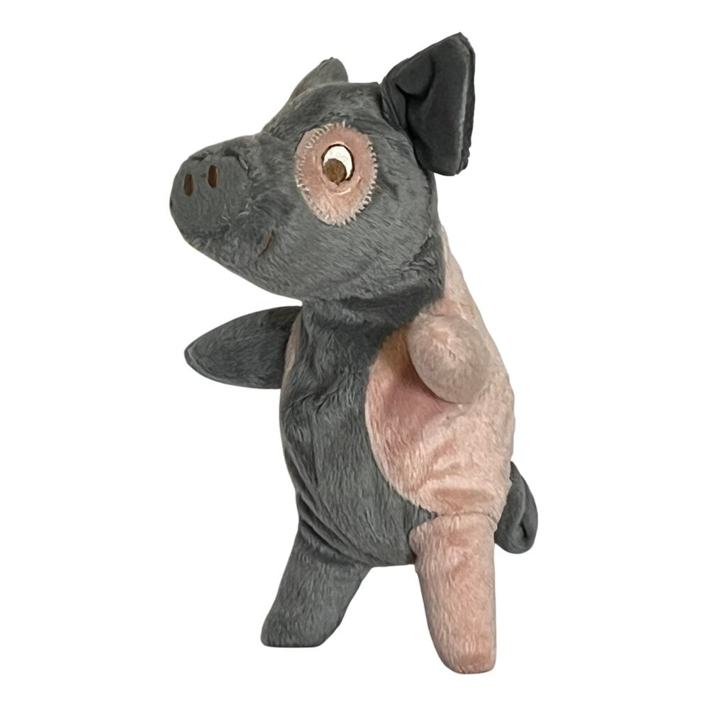Gray Pink Non Free-Standing Piglet Plush Small Size
